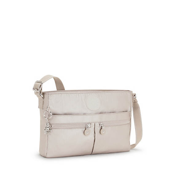 Kipling New Angie Metallic Crossbodytassen Beige | BE 1199XY